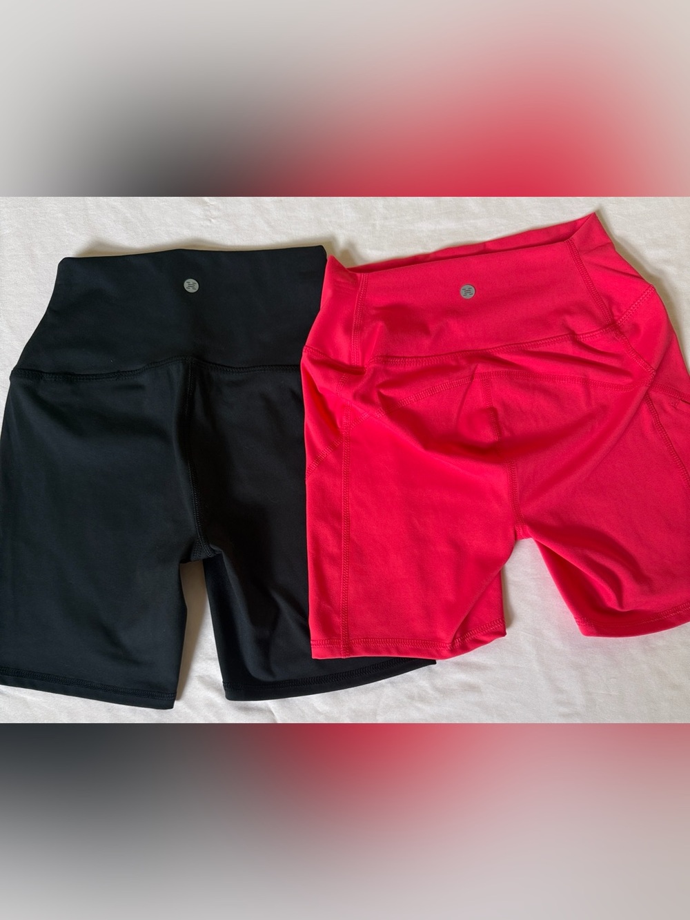 RBX Women’s High-Rise Bike Shorts Duo in Black and Hot Pink